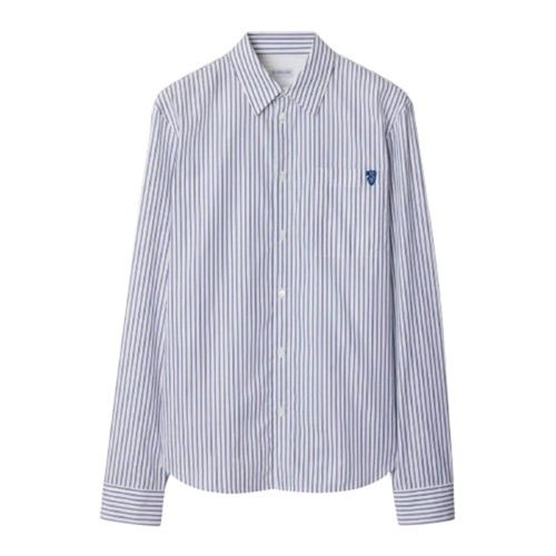 Mens Iris / Chalk B Shield Logo Stripe Shirt