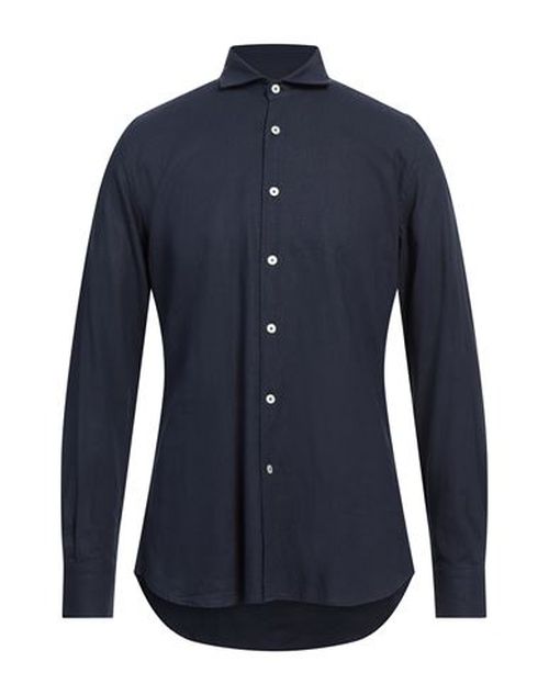 Man Shirt Navy Size M Viscose, Linen