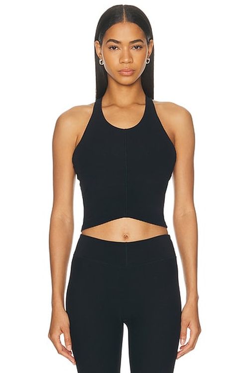 Beyond Yoga Impulse Ribbed High Neck Tank Top in Black Onyx - Black. M also in L