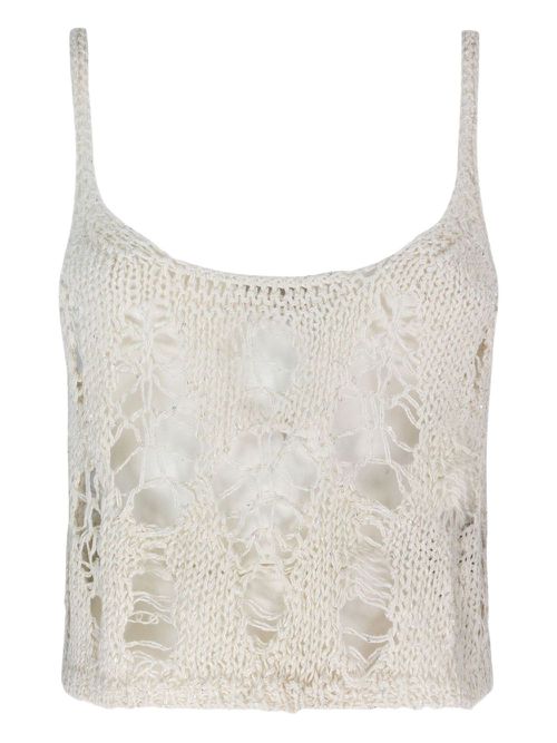 A Paper Kid open-knit top - White
