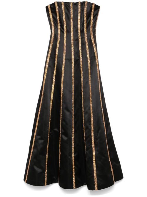 Strapless A-line maxi dress - Black
