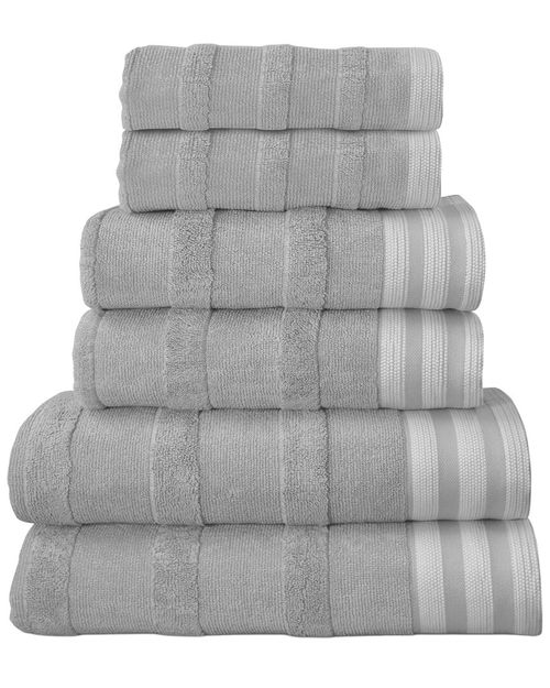 6pc Stripe Jacquard Kyoto Towel Set