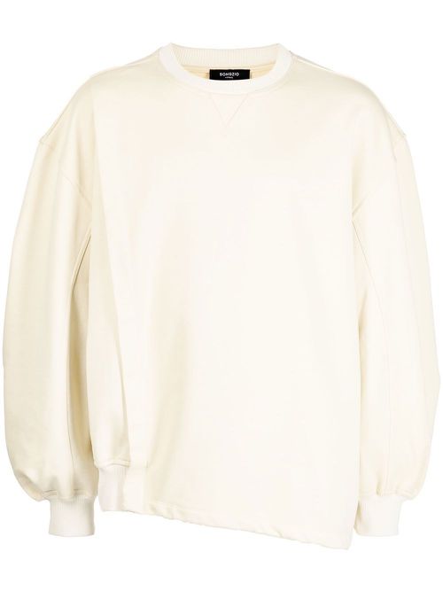 Asymmetric crewneck sweatshirt - Yellow