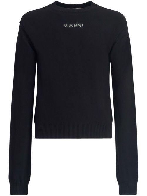 Logo-embroidered jumper - Black