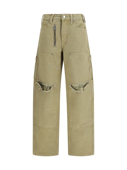 Zip-Detail Utility Cargo Pants — Green