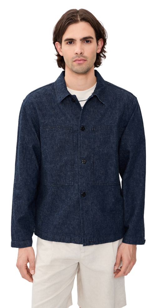 Mafra Denim Cotton and Linen Overshirt Indigo