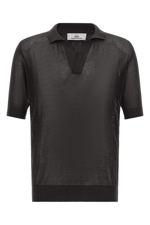 Openwork Cotton Polo Shirt