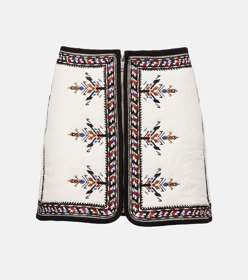 Zeria embroidered cotton miniskirt