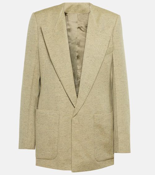 Single-breasted wool-blend blazer