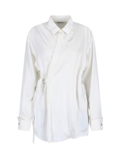 Lightweight Silk-Blend Button-Front Shirt for Women