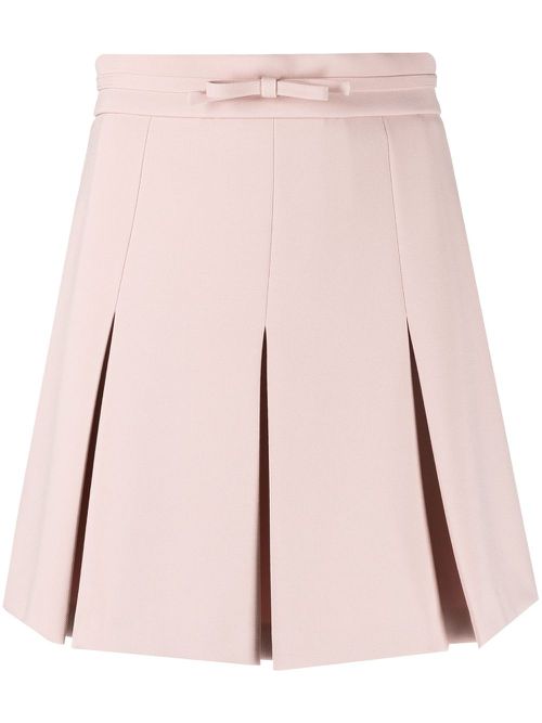 Bow-detail pleated miniskirt - Pink