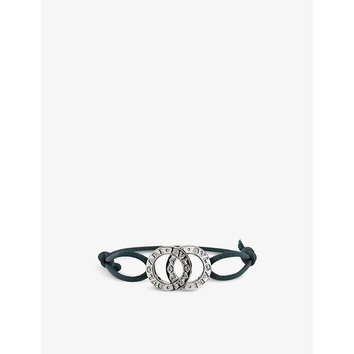 Womens Green Sterling Silver and Fabric Bracelet 
