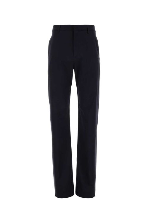 Stretch Wool Blend Trousers — Navy