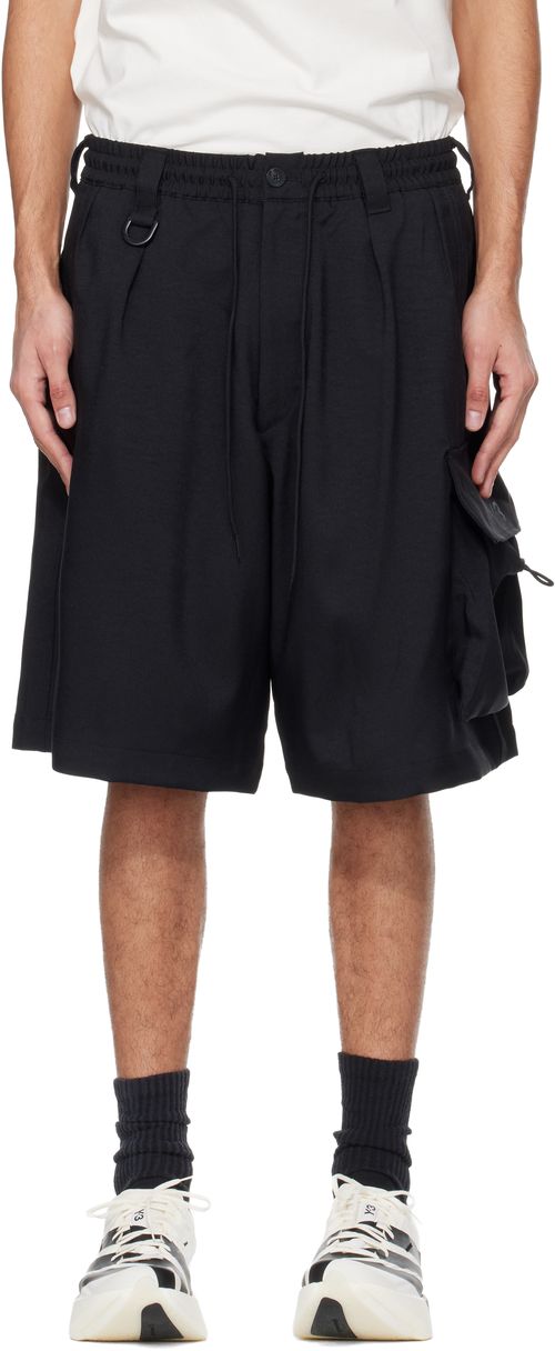 Black Sport Uniform Cargo Shorts