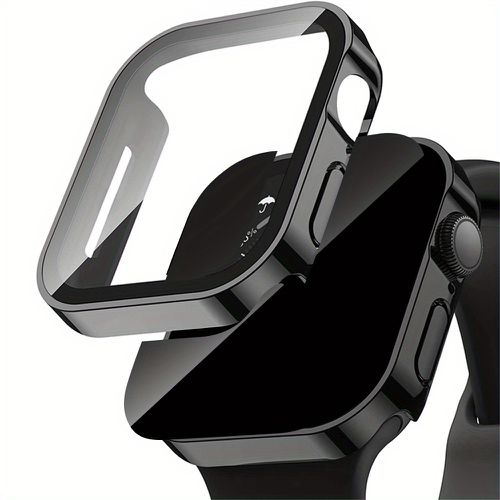 TEMU Hard Pc Case For Iwatch Series 10/9/8/7/6/se/5/4 With Tempered Glass Screen Protector, Ultra-thin Straight Edge Protective Cover For Iwatch