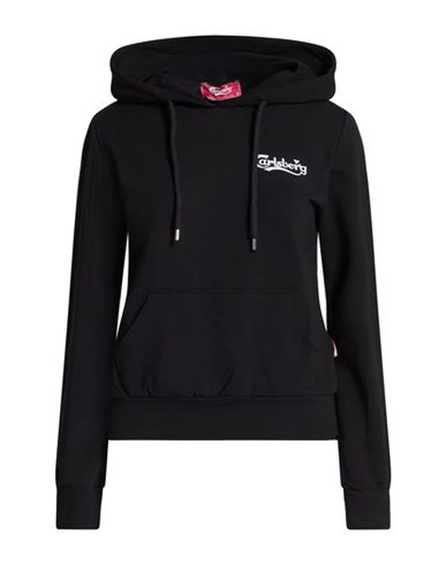 Woman Sweatshirt Black Size S Cotton, Elastane