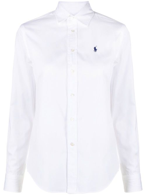 Logo-embroidered shirt - White