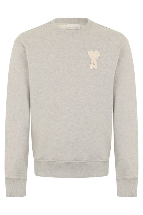 Cotton Crewneck Sweatshirt with Embroidered Chest Detail