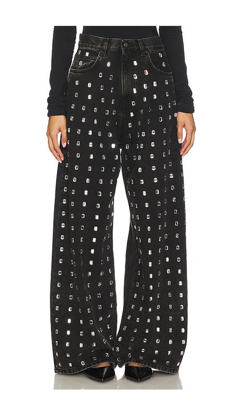 GIUSEPPE DI MORABITO Embellished Wide Leg Jean in Black. - 25 also