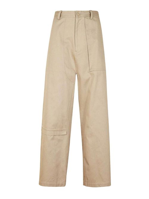 Trousers with asymmetric cuts