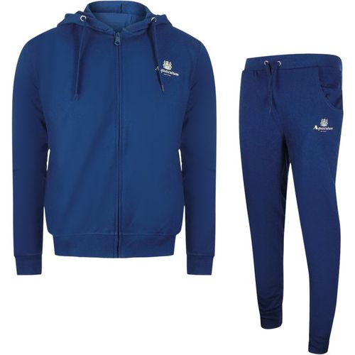 Aquascutum Mens Navy Blue Zip-up Hoodie And Track Pants Set Cotton