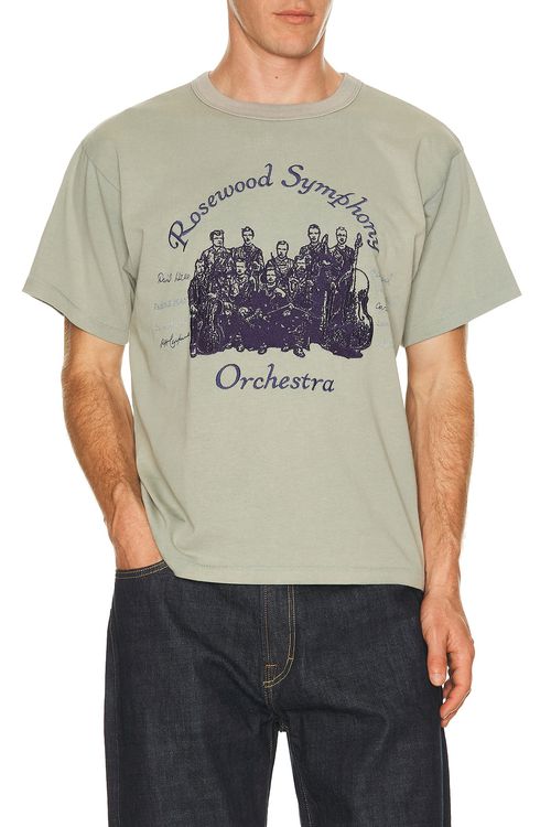 Samuel Zelig Orchestra Tee in Teal Grey - Teal. M also in L, S, XL/1X, XXL/2X