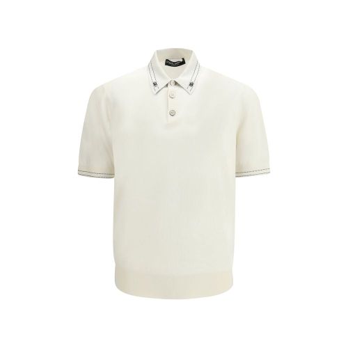 Silk Polo Shirt — Beige