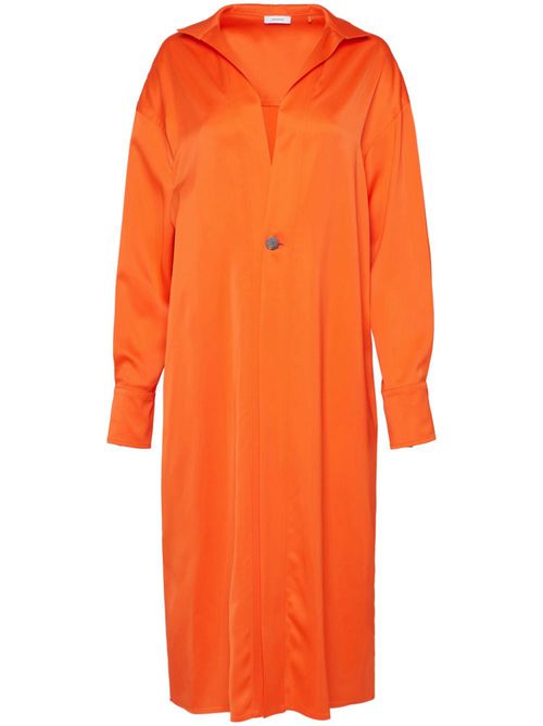 Spread-collar button-fastening shirt - Orange