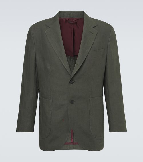 Single-breasted linen blazer