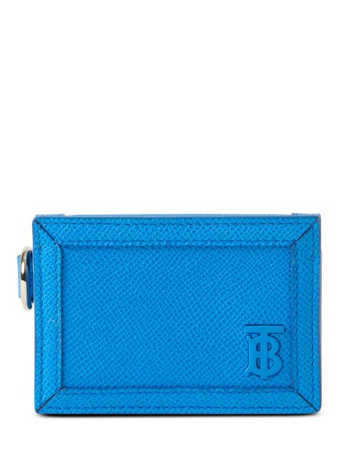 Grainy Leather TB Card Case Lanyard - Blue