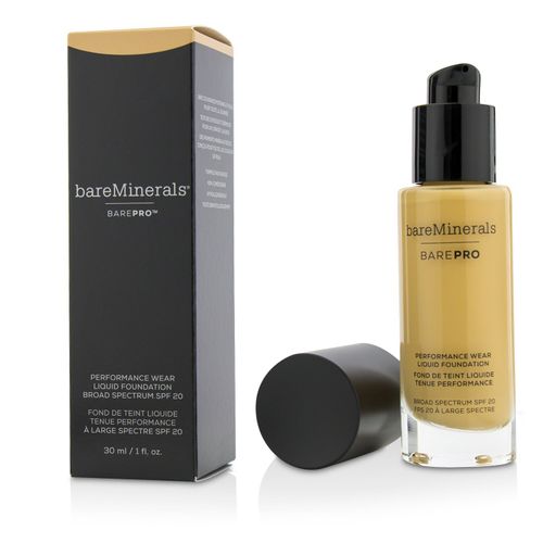 BAREPRO Performance Wear Liquid Foundation Broad Spectrum SPF 20 - Sandstone 16 for medium warm skin w/ yellow undertone