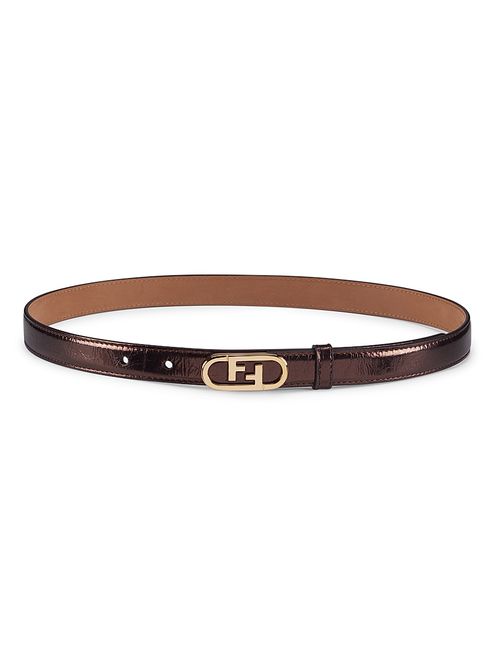 Women's FF Oval Buckle Leather Belt - Moro