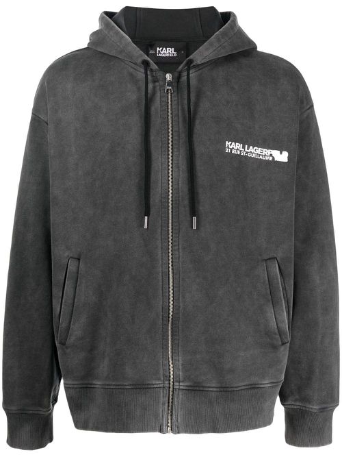 Logo-print organic-cotton hoodie - Black