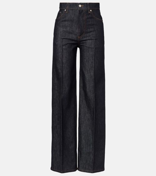 Mid-rise wide-leg jeans
