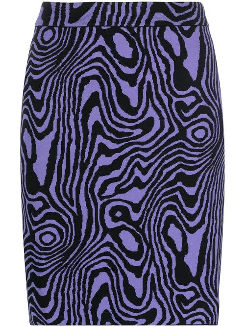Graphic-pattern knitted mini skirt - Purple
