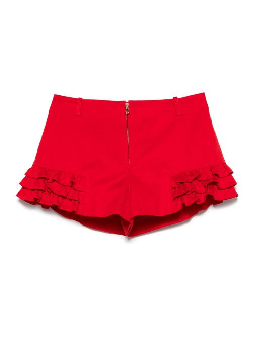 Ruffle-detail short - Red