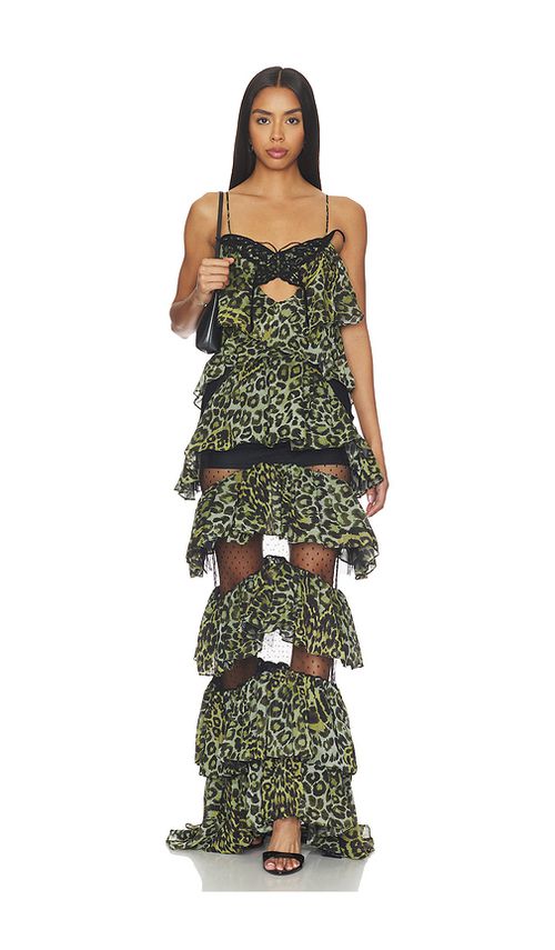 Blumarine Print Dress in Green in Green. 38. Also