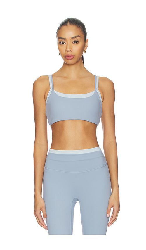Gold Hinge Double Layer Strydeform Sports Bra in Slate. - M also in L, S