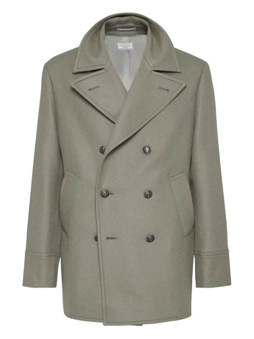 Double-Breasted Wool Coat — Green