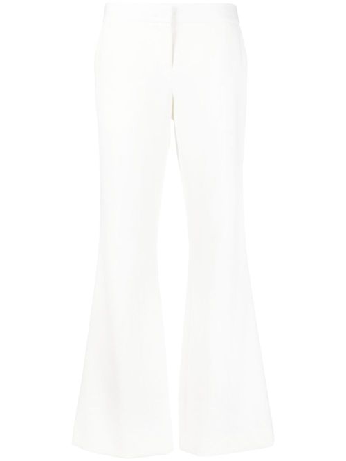 High-waisted flared trousers - White