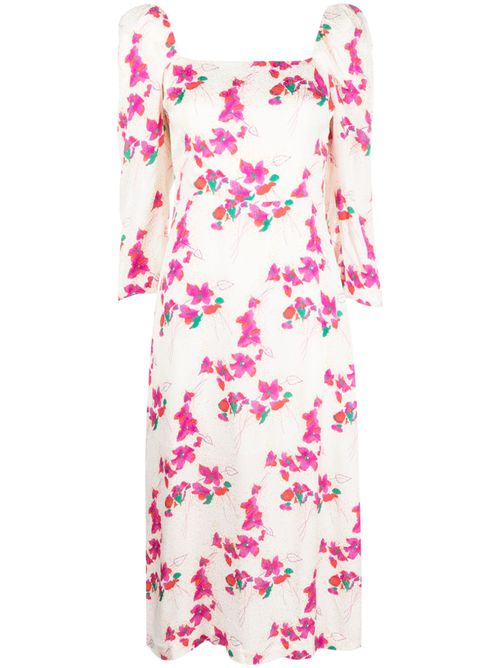 Floral-print dress - White