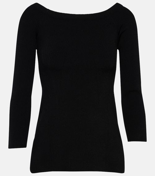 Veronica Beard Derick ribbed-knit off-shoulder sweater