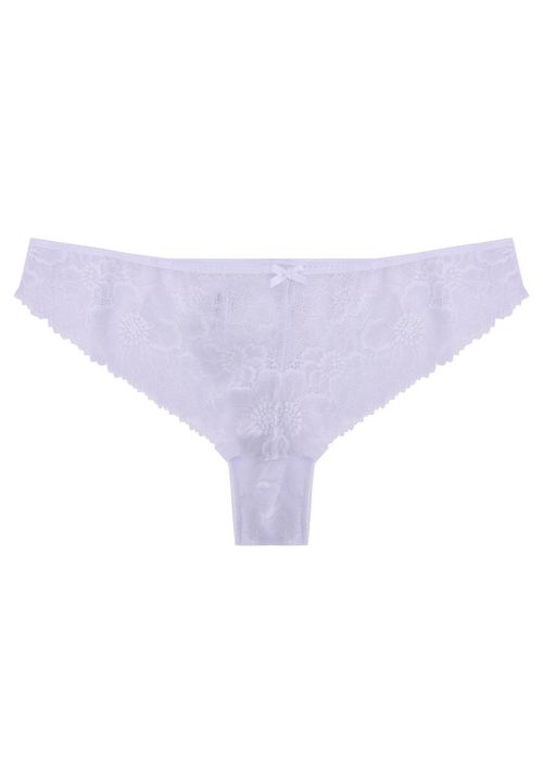Womens White Floral Lace Brazilian Briefs