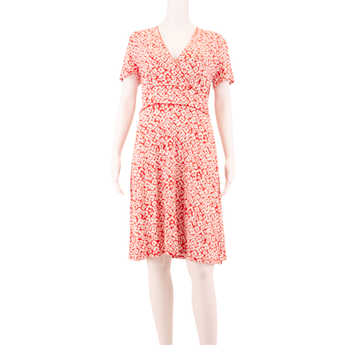 HOBBS LONDON Womens Fit & Flare Dress Red Viscose Floral Knee Length