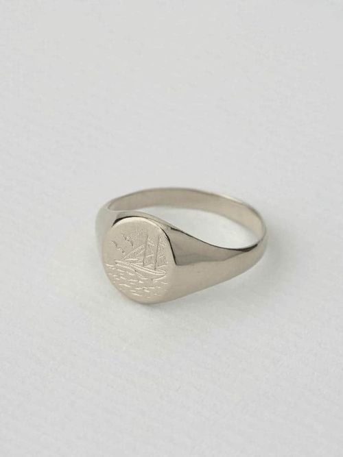 Ship at Sea Signet Ring by Jewellery