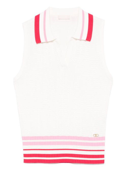 LIU JO stripe-detail top - White