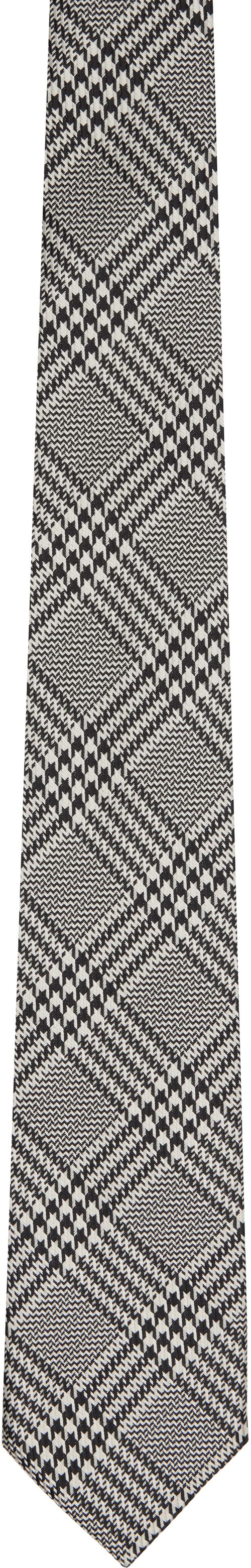 Black & White Mouline Prince Of Wales Tie