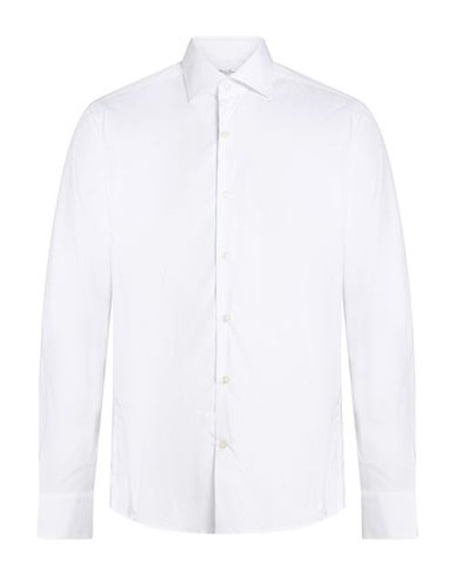Man Shirt White Size 17 Cotton, Elastane