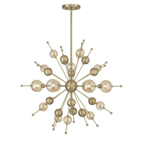 Crescent 6-Light Chandelier in Noble Bra