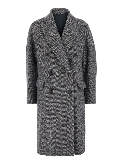 Double-Breasted Virgin Wool Coat — Gray